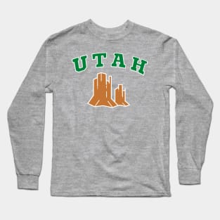 Text Utah with montauns Long Sleeve T-Shirt